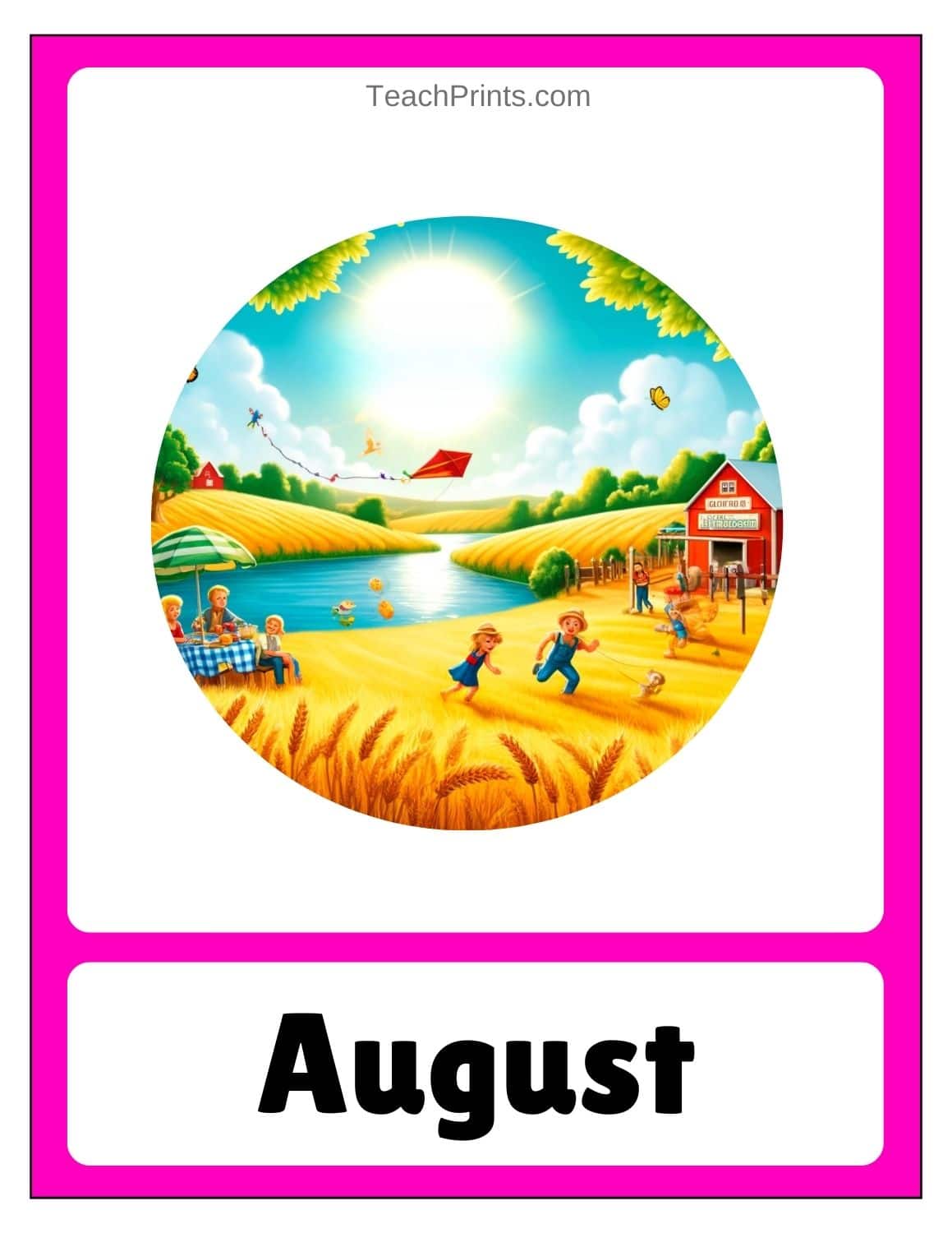 August Flashcard
