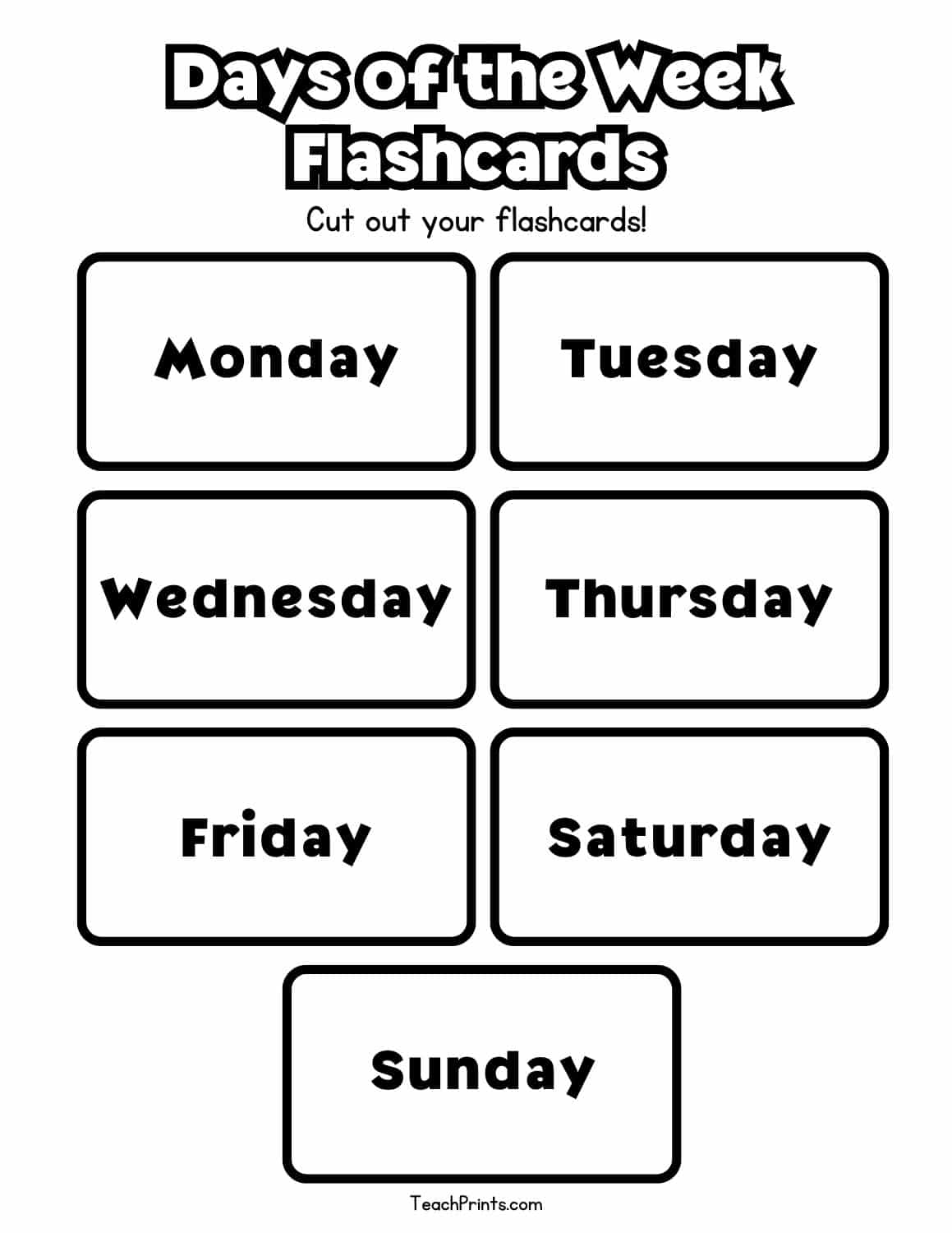 Days of the Week Flashcards
