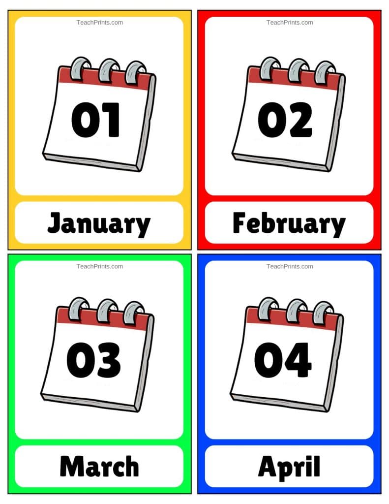 Months of the Year Flashcards