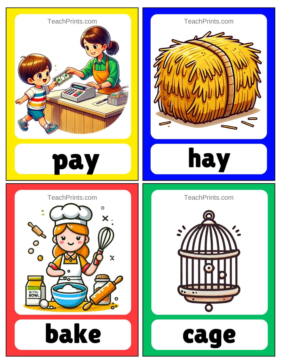 long a vowel flashcards