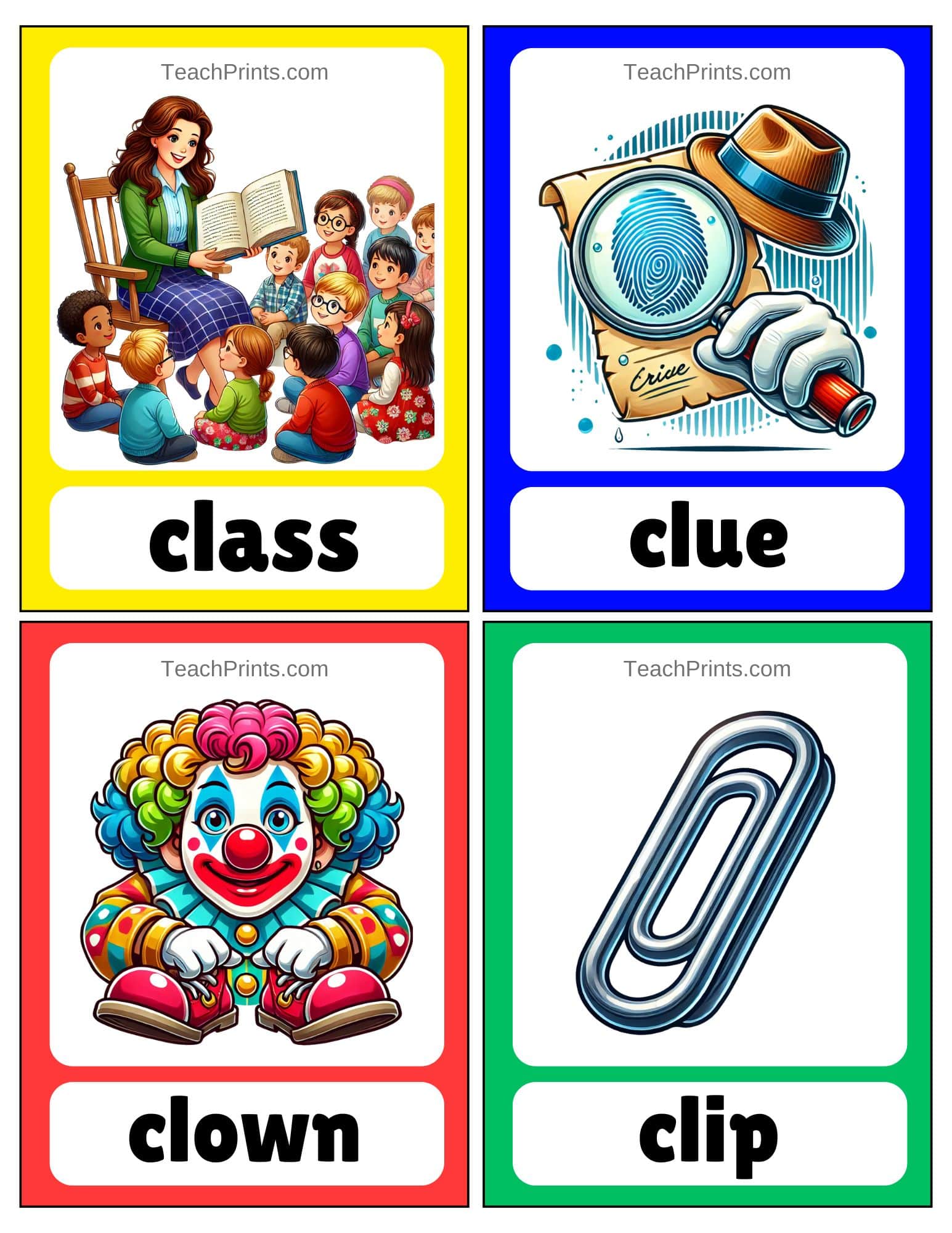 pdf consonant blends flashcard