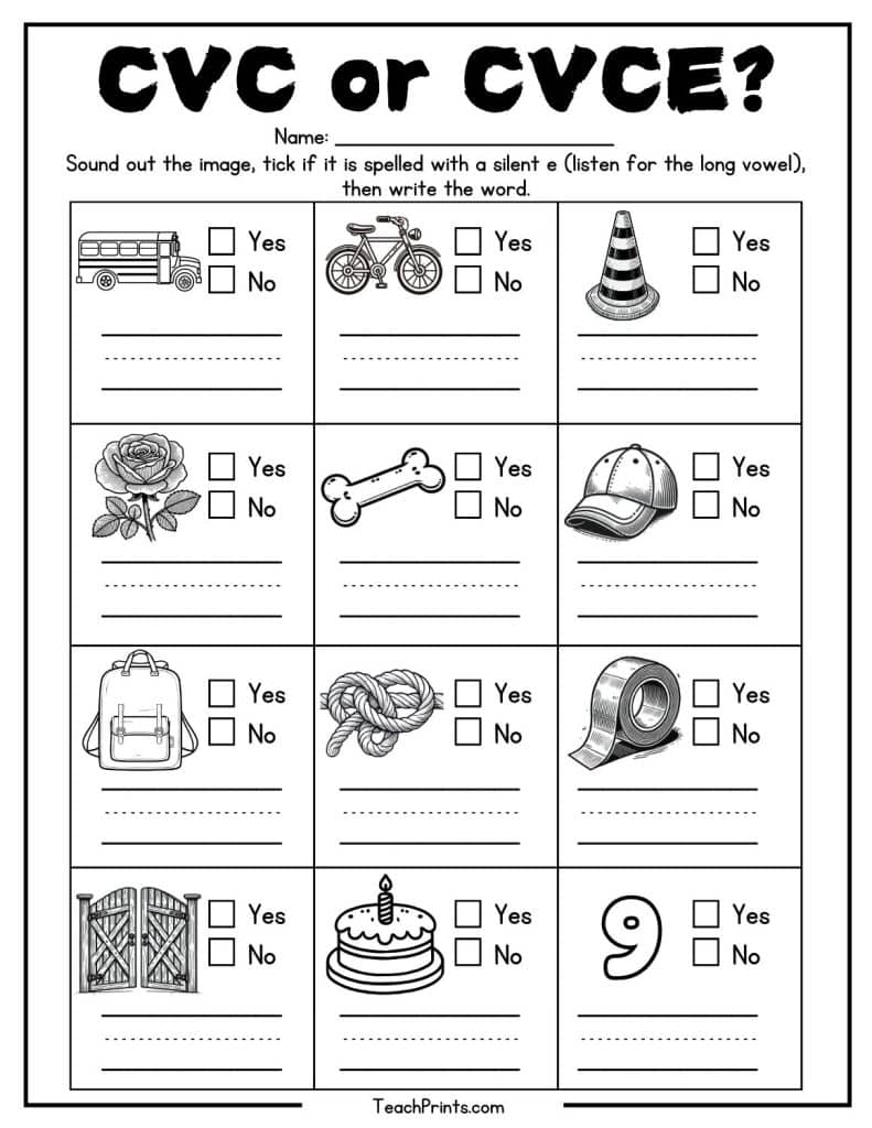cvce worksheet