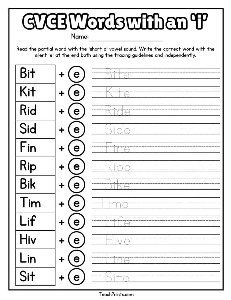 cvce worksheet