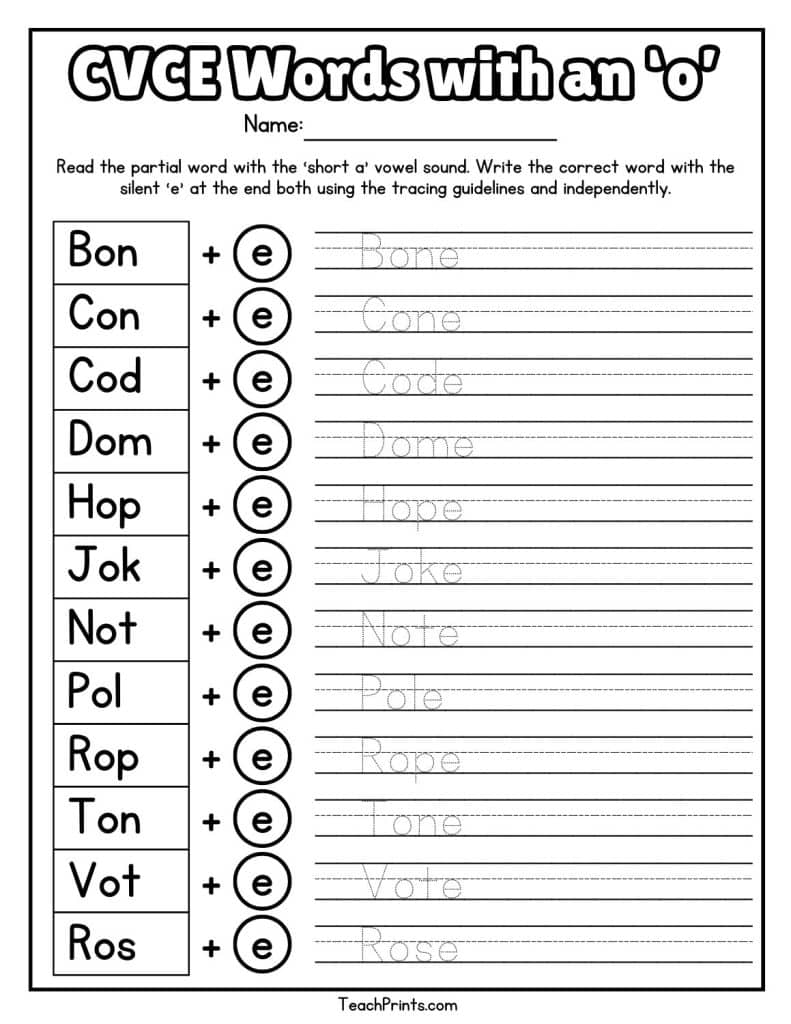 cvce worksheet