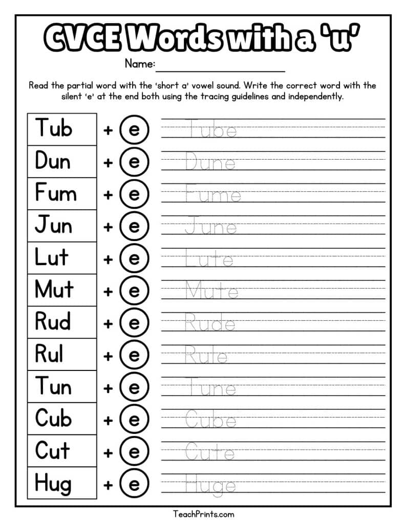 cvce worksheet