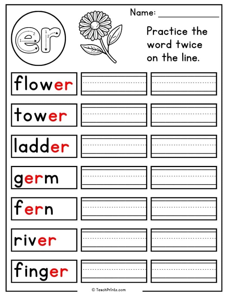 er worksheet