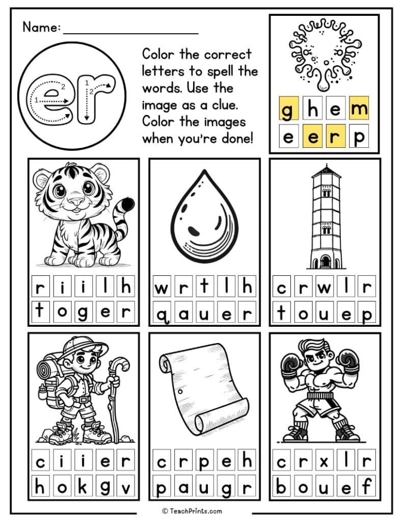 er worksheet