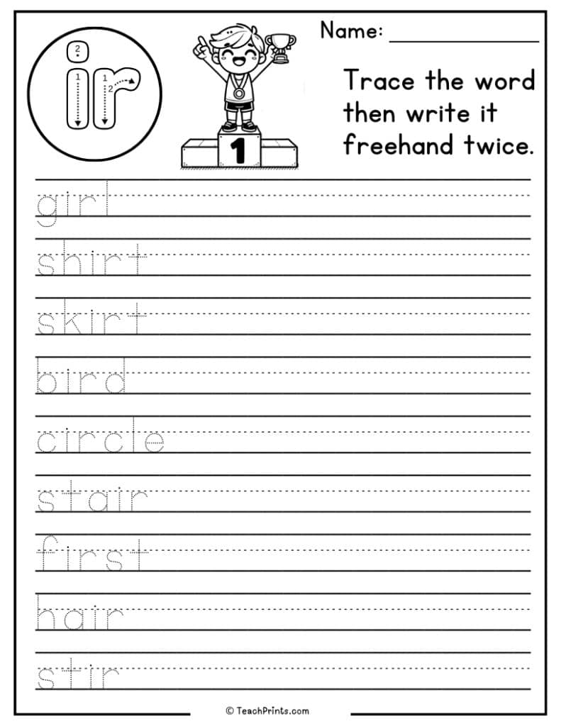 ir worksheet