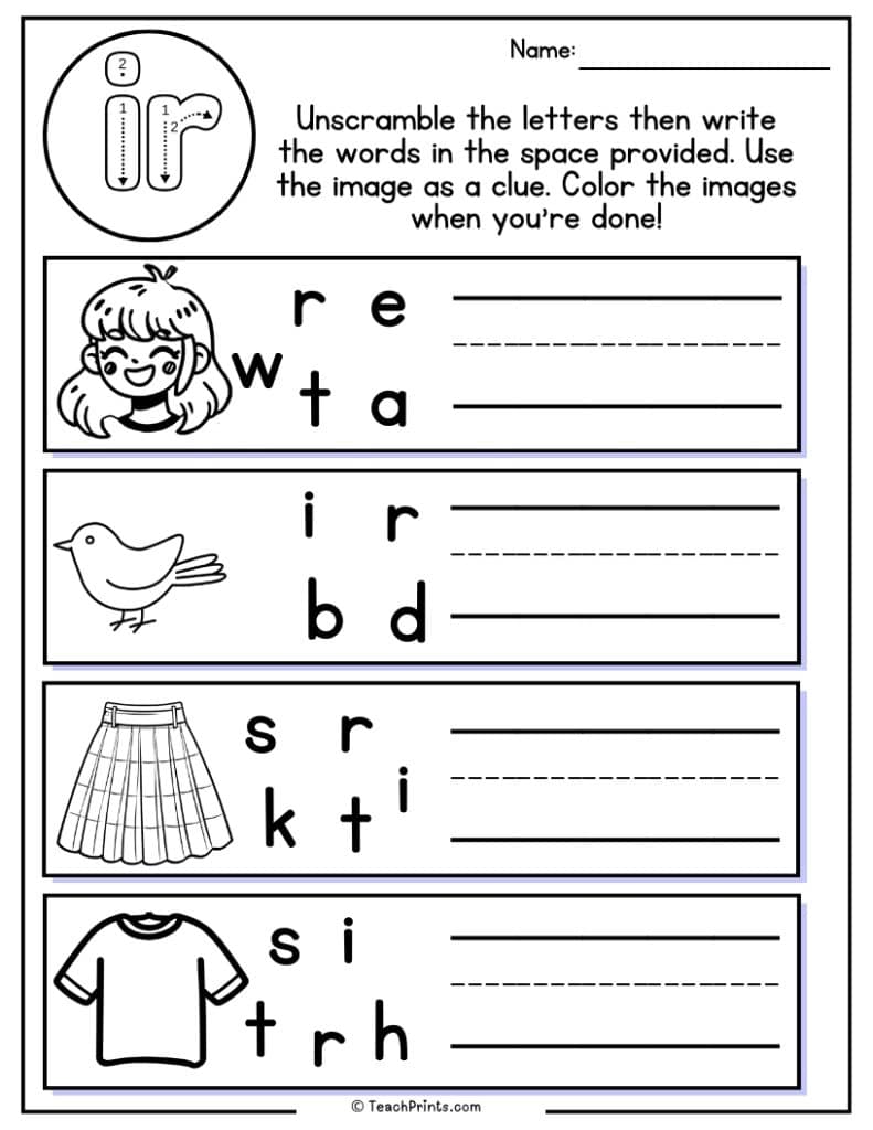ir worksheet