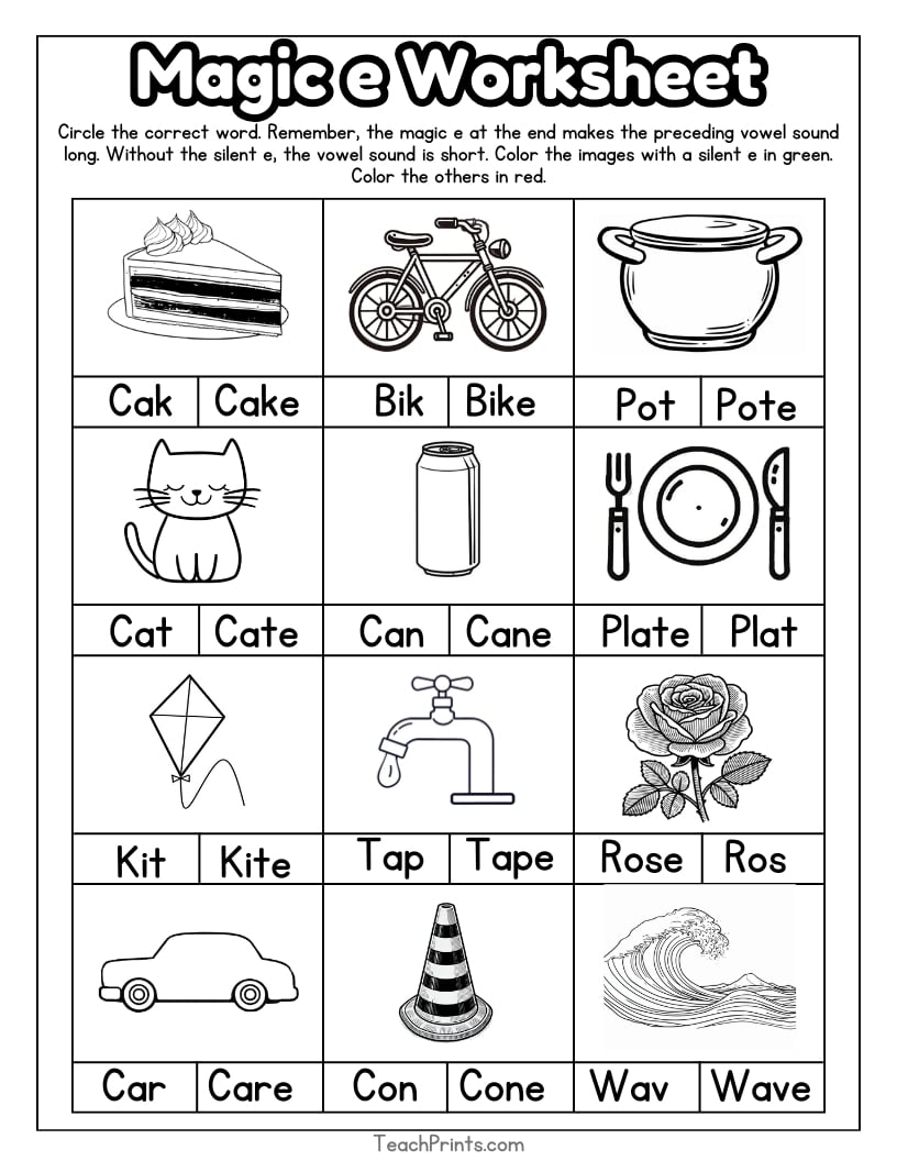 Magic E Worksheet