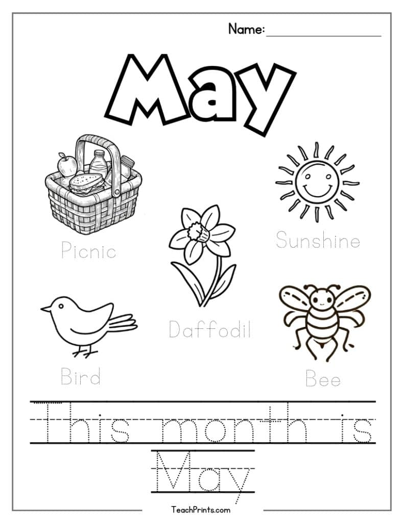 May Worksheets 8 Free PDF Printables Teach Prints