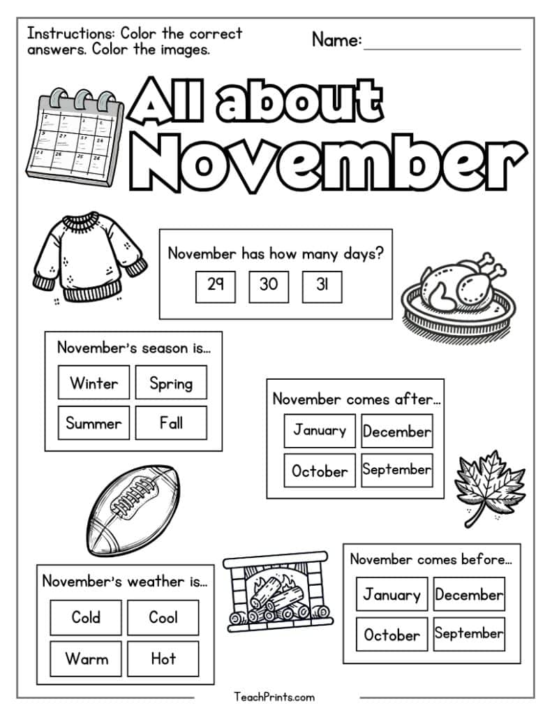 November worksheet