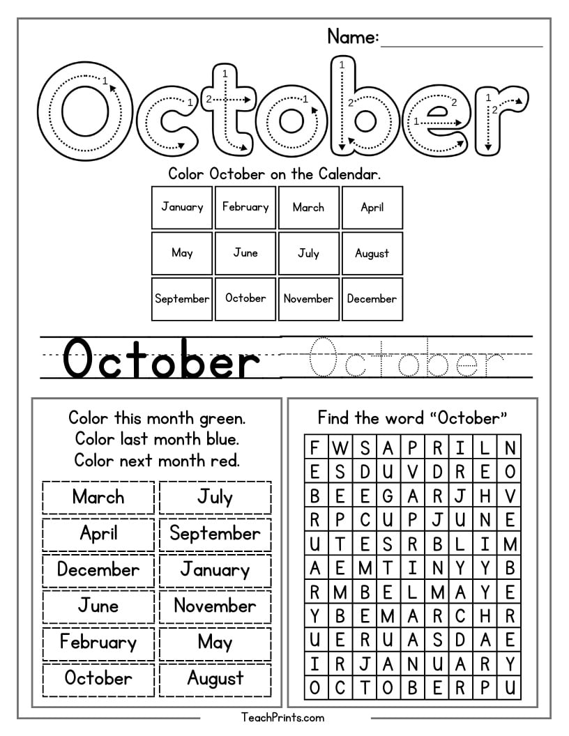 October worksheet