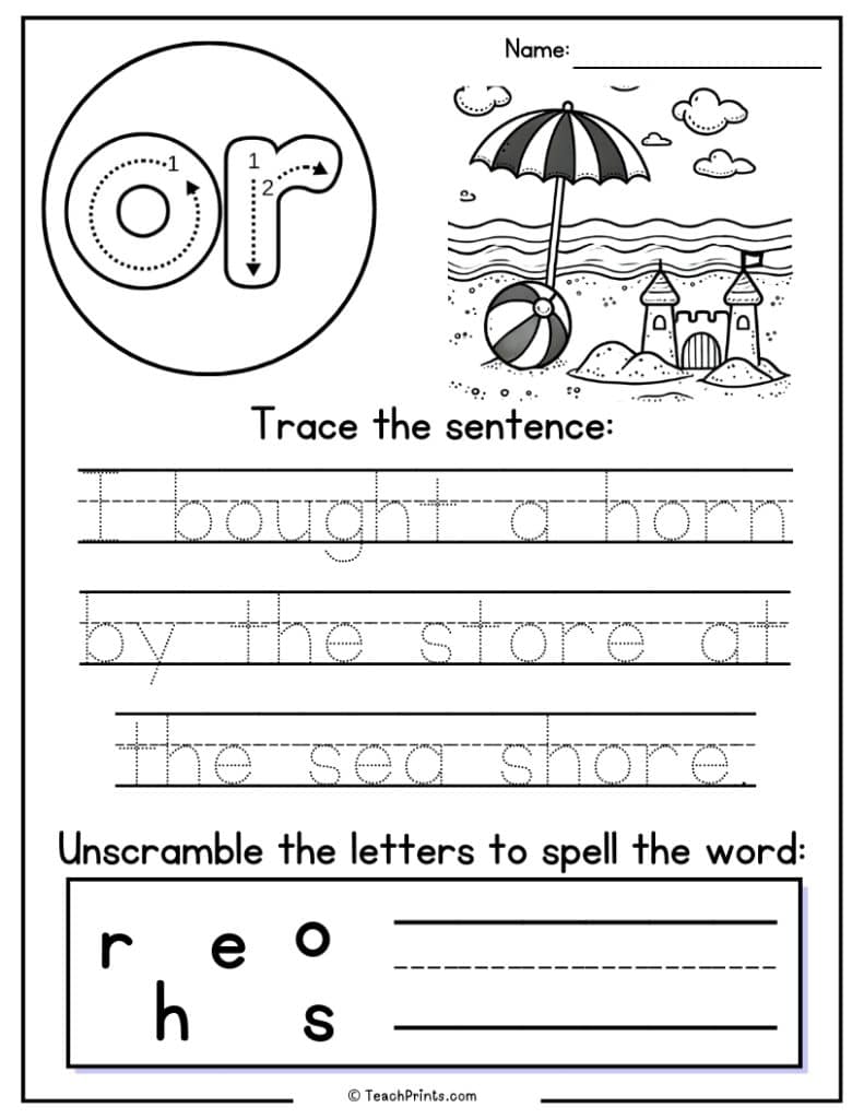 or worksheet