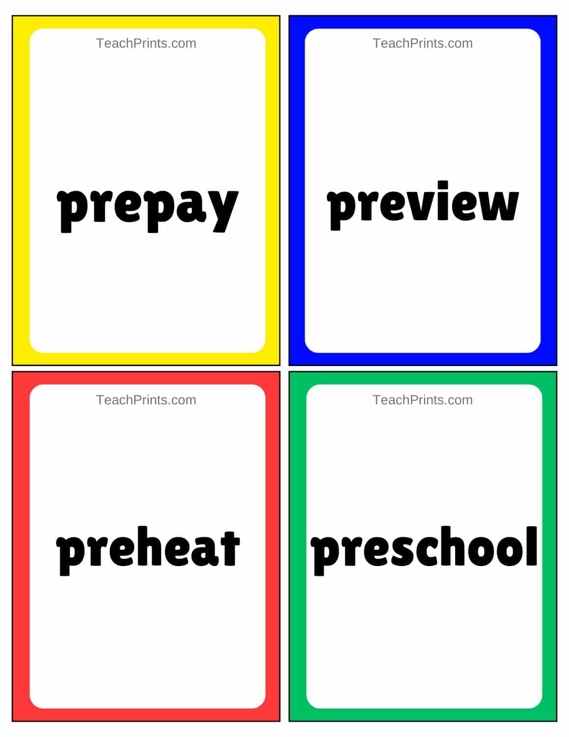 prefix flashcards