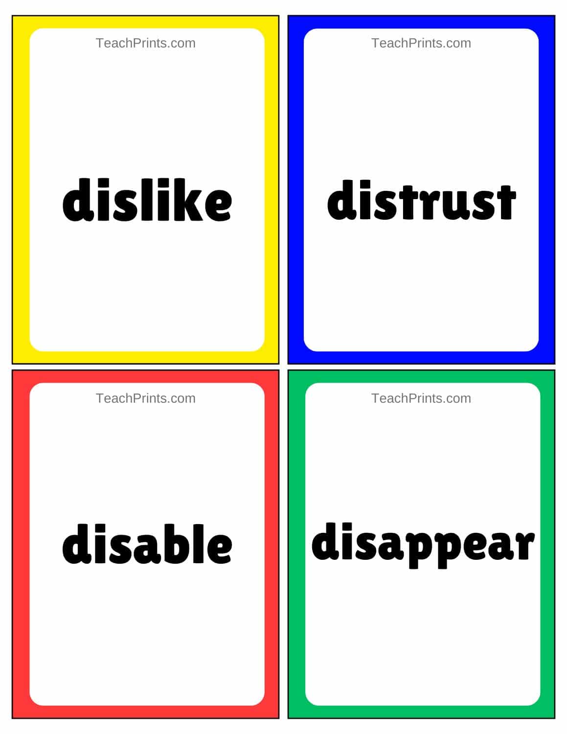 prefix flashcards