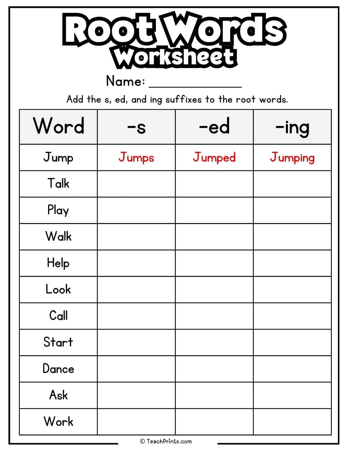 Root Words Worksheets - 8 Free PDF Printables - Teach Prints