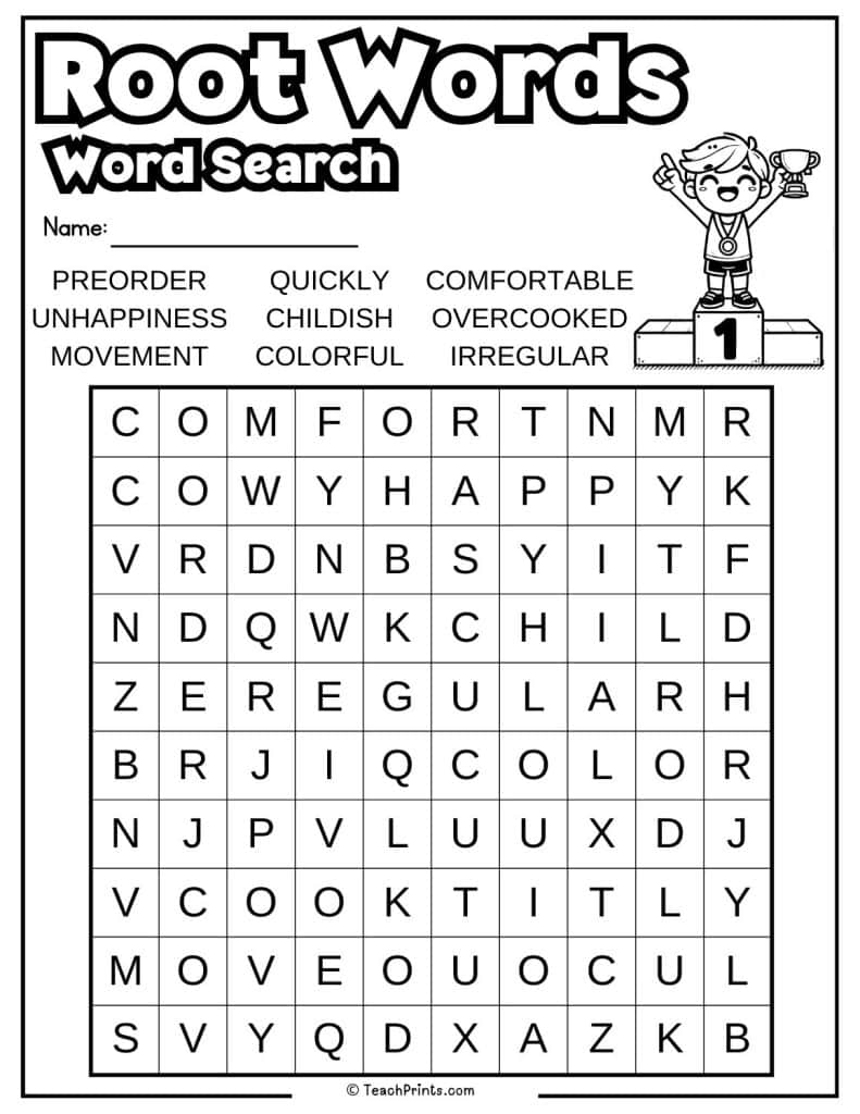 root words worksheet